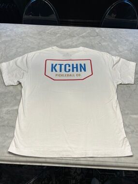 KTCHN pickleball tshirt. Mens Large. White.